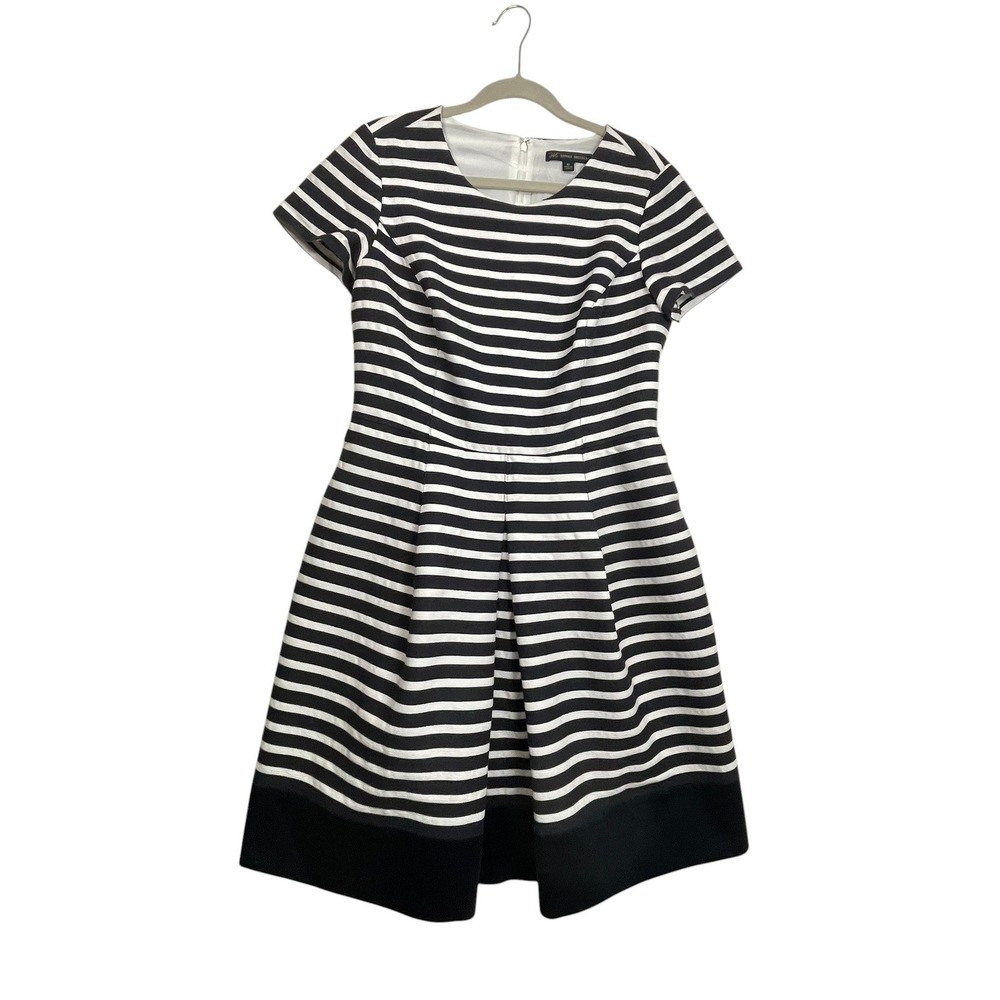 Brooks Brothers 346 Striped Fit Flare Dress Navy White Pockets‎ Womens 10